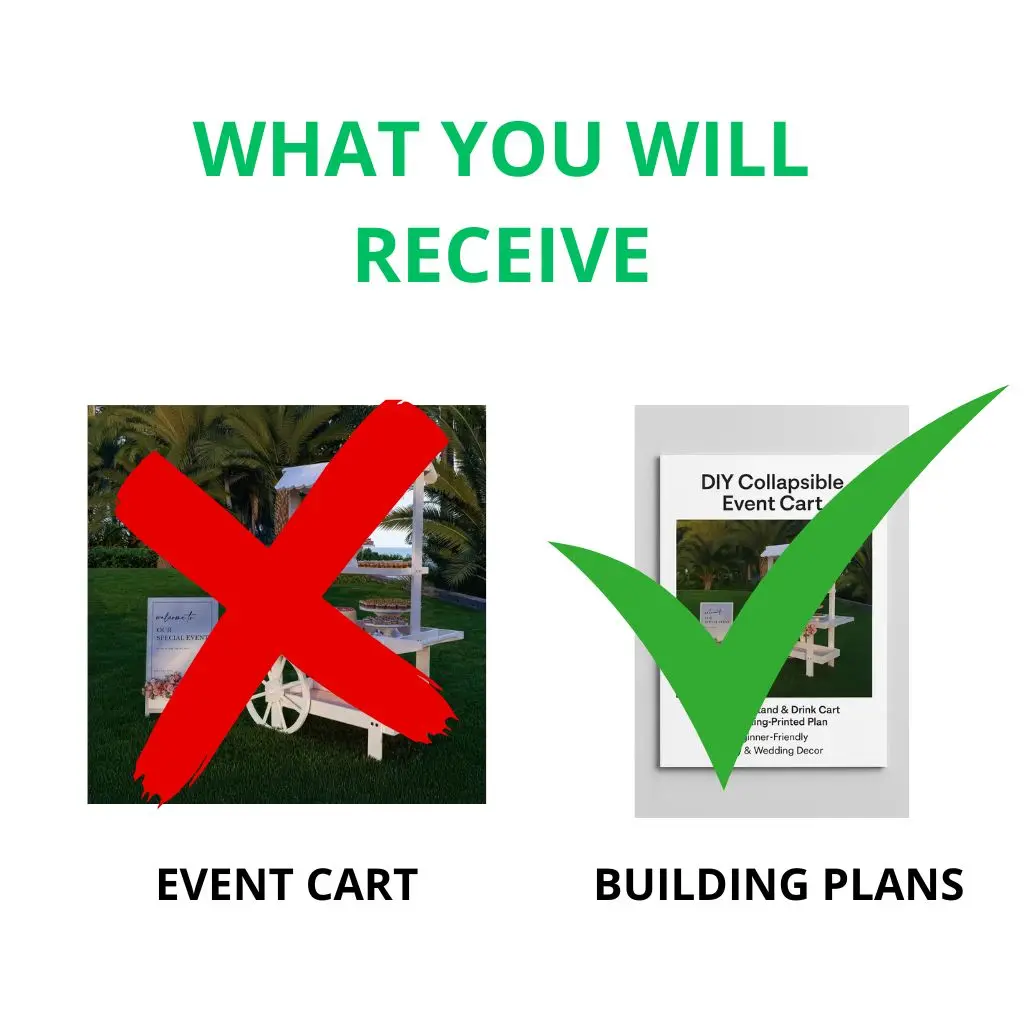 خطة النجارة لعربة الأحداث القابلة للطي DIY (خطط مطبوعة فقط - بدون عربة مادية) | حامل عصير الليمون وعربة المشروبات | المبتدئين-فري #6