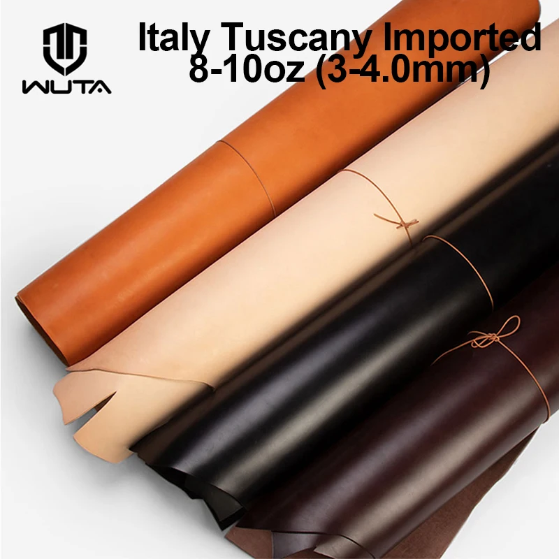 WUTA 3-4mm Thick Full Grain Cowhide Leather Hide Tooling Shoulder & Butt Vegetable Tanned Leather Pieces Craft DIY Belt Strap