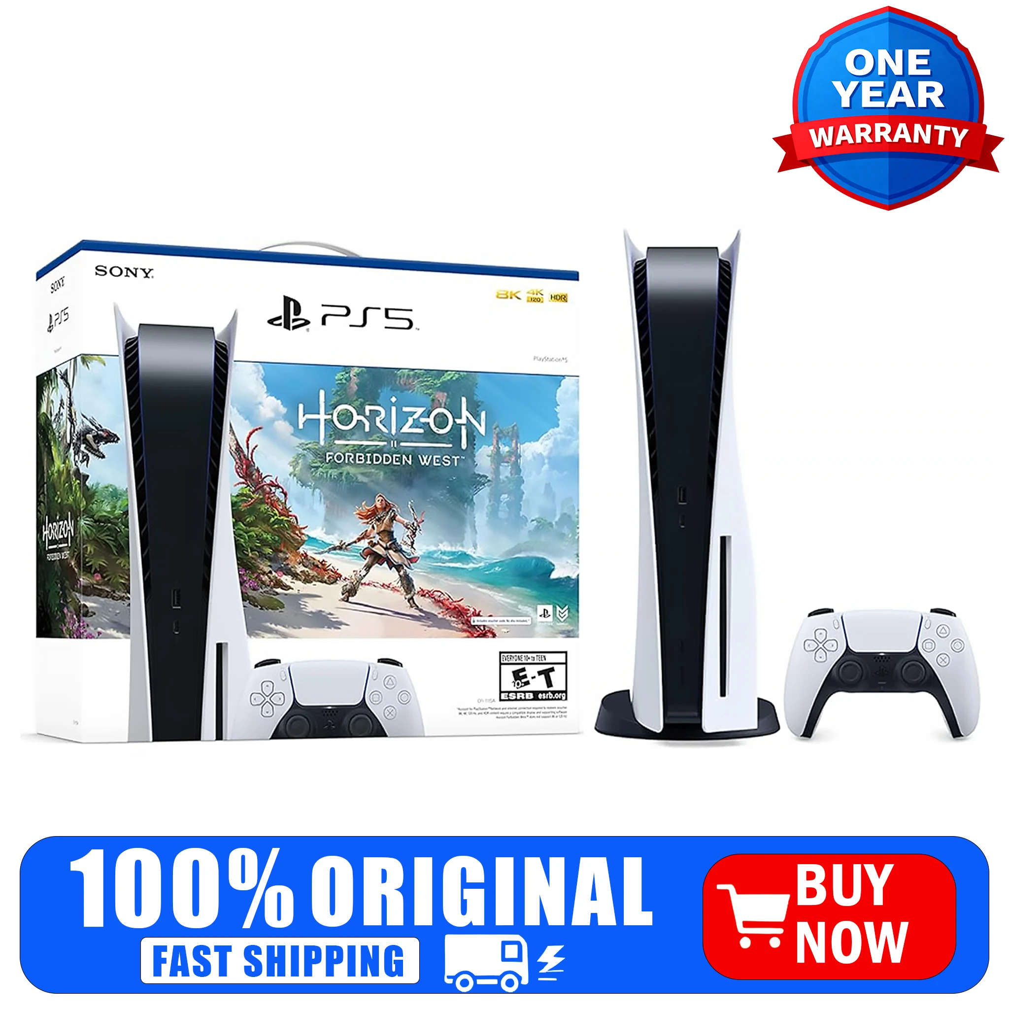 

Игровая консоль Sony PlayStation 5 825 ГБ, комплект с игрой Horizon Forbidden West, игровая система нового поколения