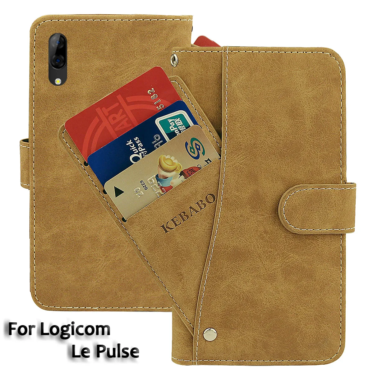 Vintage Leather Wallet Logicom Le Pulse Case 6.08