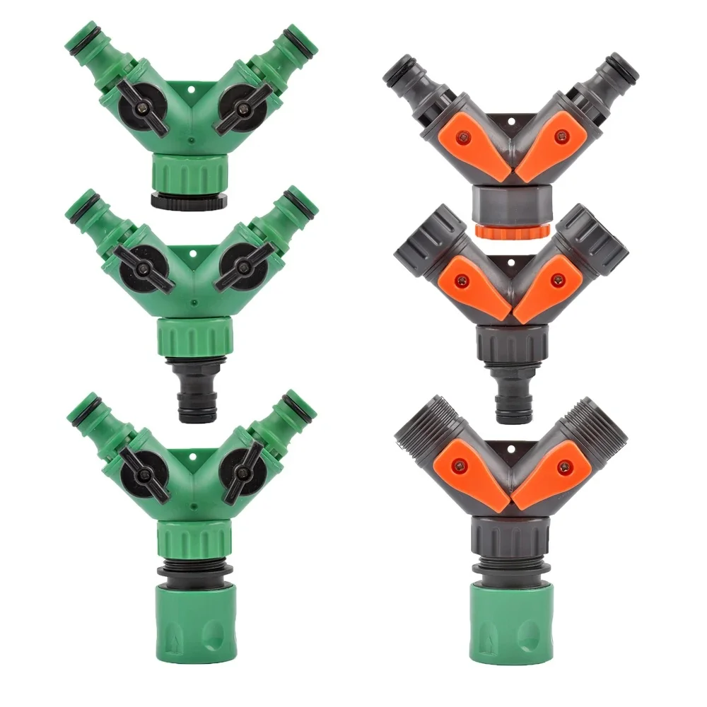 Séparateur d'eau pour tuyau de robinet à 2 voies, filetage 1/2 3/4, robinet de jardin, raccords d'arrosage, Joints de commutation réglables