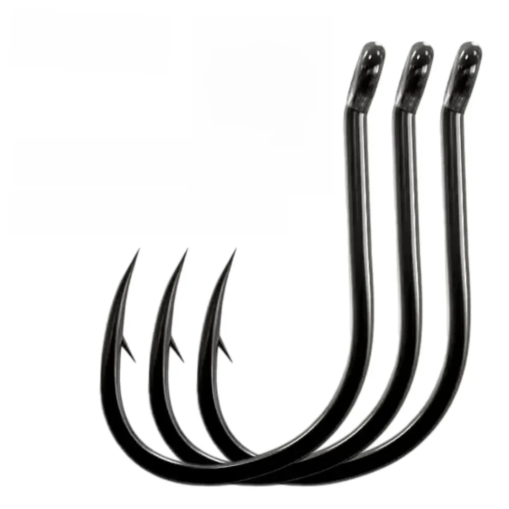 Hameçons barbelés en acier à haute teneur en carbone pour carpe, hameçons décalés à cercle unique, pêche à la mouche, outils de mer, équipement, accessoires
