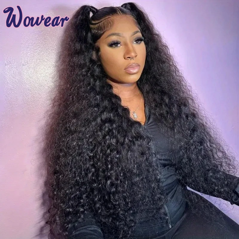 

200 Density Deep Wave Wigs HD Transparent Lace Frontal Wig 4x4 Lace Closure Wig Straight Wigs 13x6 Lace Front Human Hair Wigs