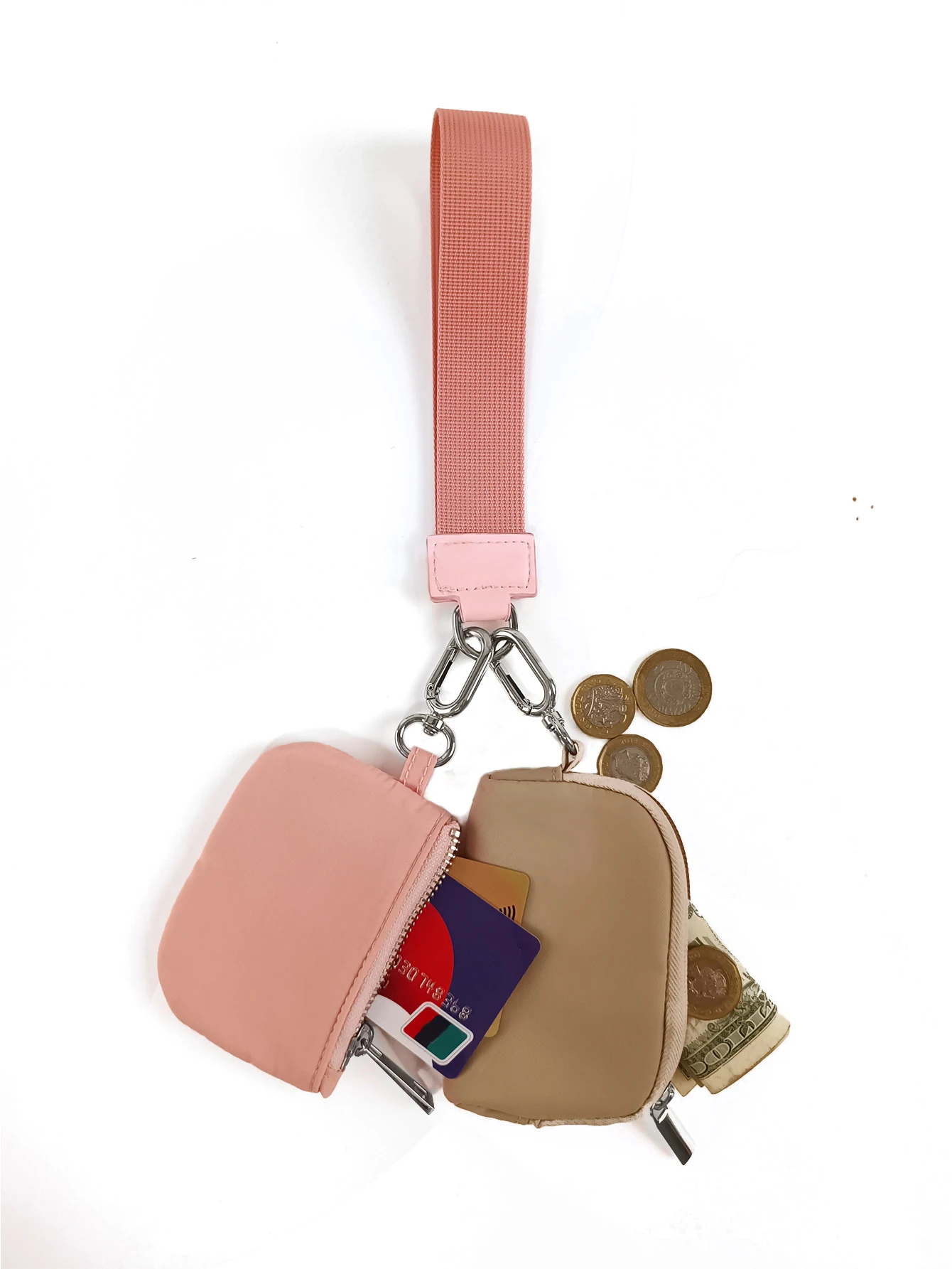 Für Lulu, Geldbörse mit zwei Taschen, Handgelenk-Geldbörsen, Mini-Geldbörse mit umlaufendem Reißverschluss, Handgelenk-Geldbörse mit doppeltem Taschen, tragbare Geldbörse