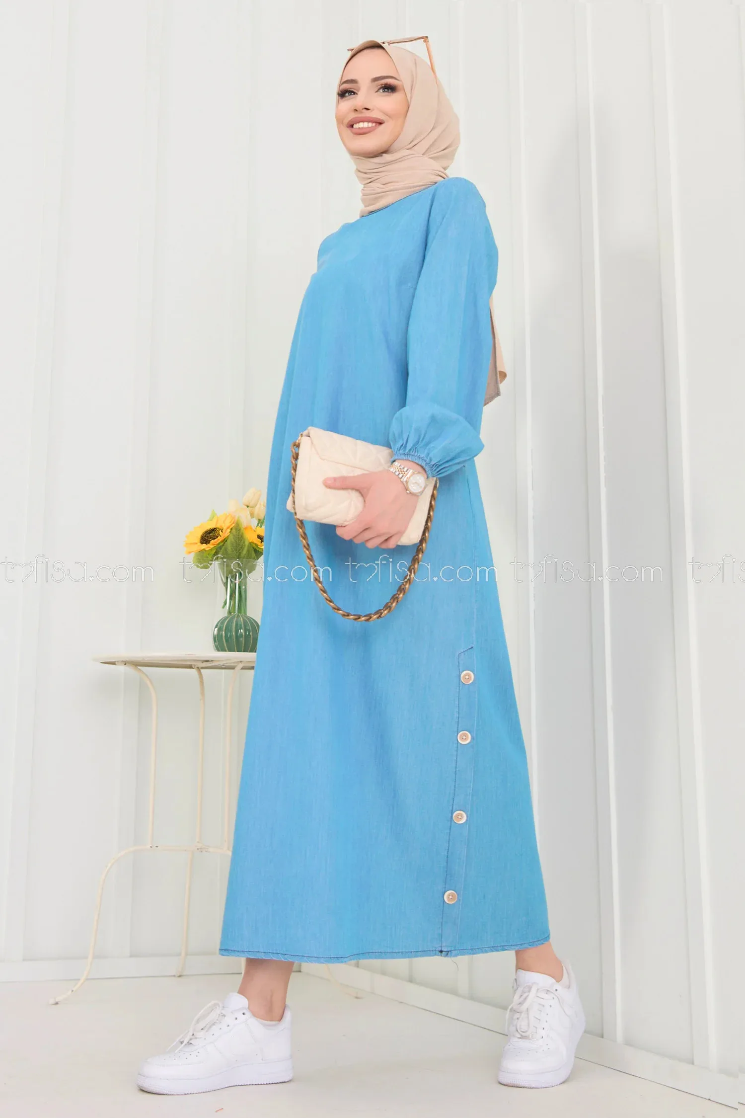 jeans dress hijab dress made in turkish 4 seasons muslim clothing 20220043