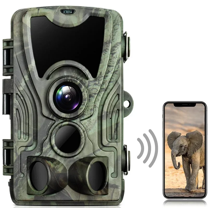 Caméra de chasse extérieure WIFI avec application, 4K/2.7K, 36MP/24MP, vision nocturne infrarouge, détection de mouvement, IP65, étanche