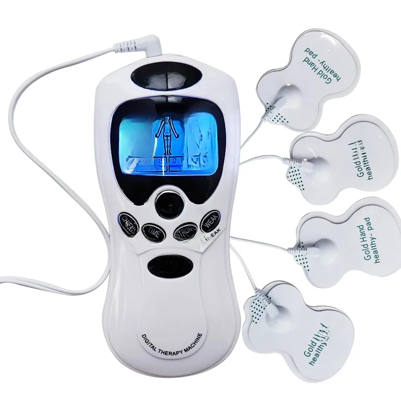 Instrument de Massage électrique Tens à double sortie, masseur de thérapie par impulsions EMS, stimulateur musculaire d'acupuncture pour le cou, le dos et le corps complet