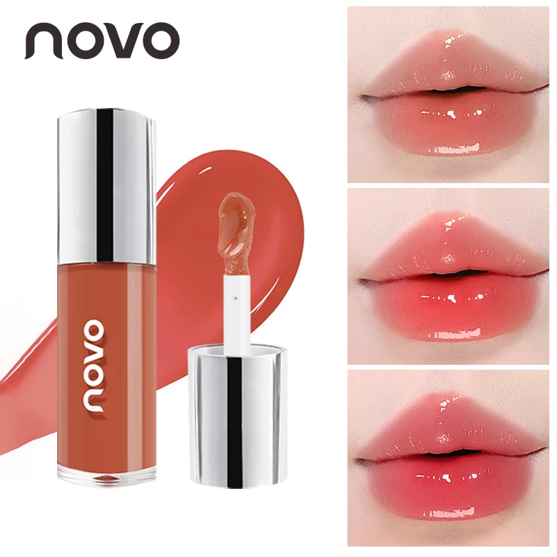 Mirror Glossy Lip Gloss Moisturizing และ Long-Lasting Non-Stick Cup ลิปสติก,สีเข้มข้น,blush, Brightening และ Plumping,