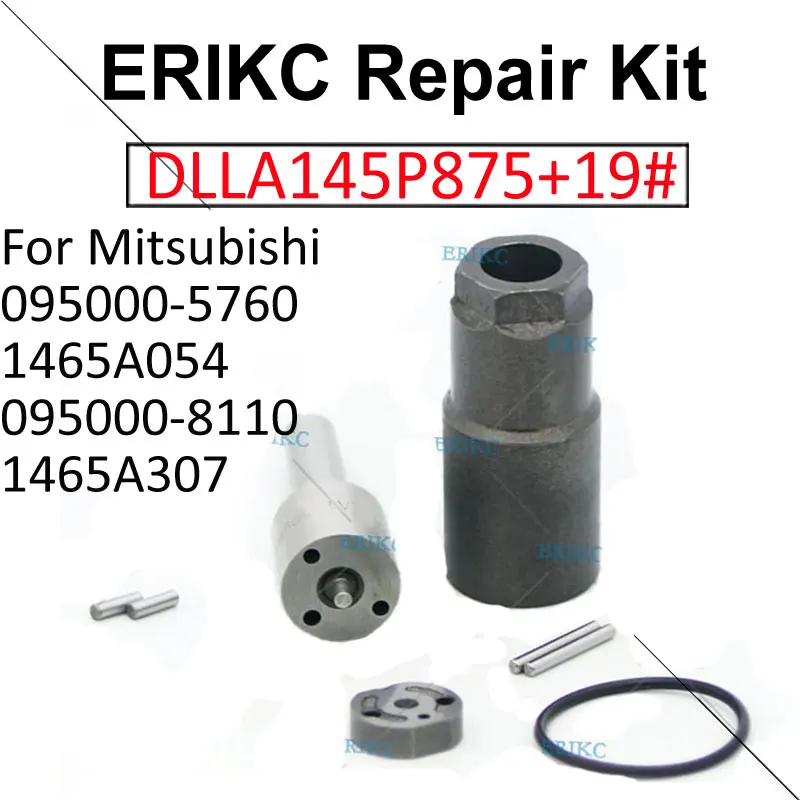 DLLA145P875 Diesel Injector Rebuild Kit Nozzle Tip 093400-8750 Valve Plate 19# for Mitsubishi 095000-5760 1465A054 1465A307