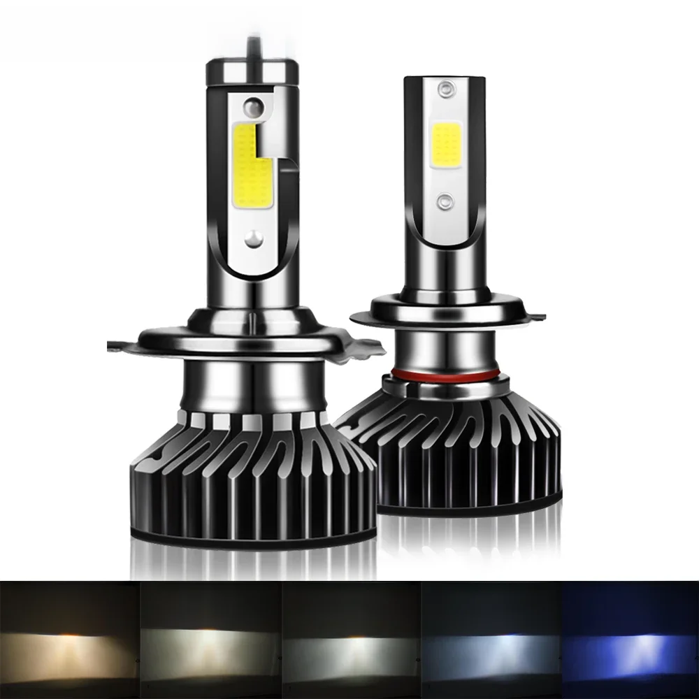 YHKOMS 80W 14000LM Auto Haedlight H4 H7 H1 LED H8 H9 H11 4300K 5000K 6500K 8000K 25000K Auto mistlamp 80W 16000LM 12V LED Lamp - afbeelding 2