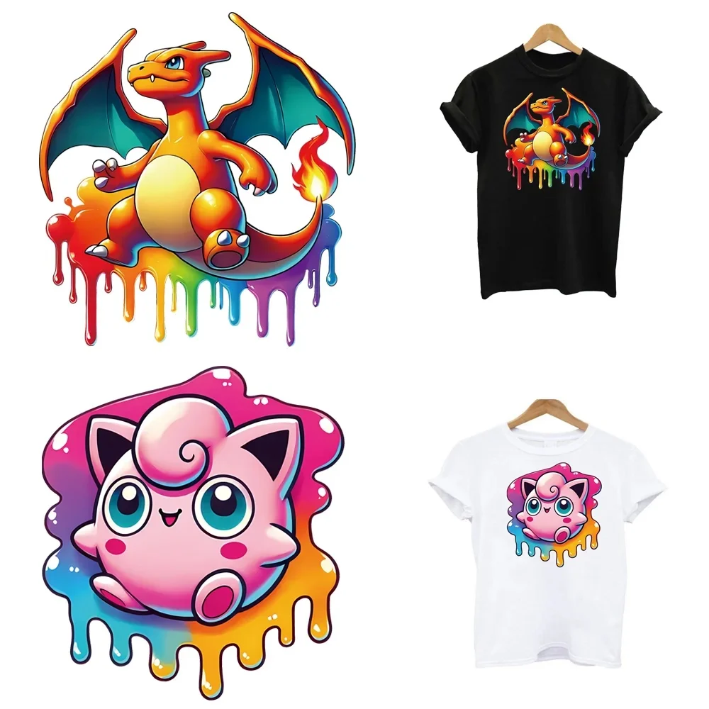 Fer sur repassage patchs Fusibles Pikachu pour vêtements pour enfants enfants adhésif thermique transfert thermique t-shirt autocollants bricolage personnalisé