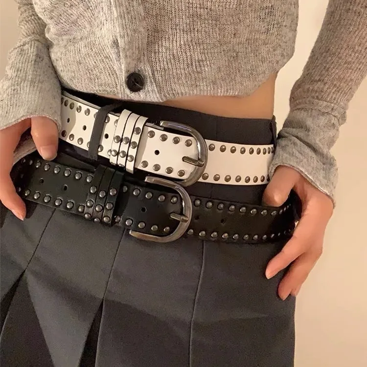 

Vintage Punk Rivet Belt for Women Men