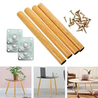 4 Uds patas de muebles patas de muebles sólidas de madera pies de silla antideslizantes pies de repuesto pies de mesa oblicuos/rectos inclinados