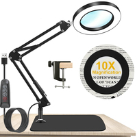 10X Magnifying Glass LED 12W Adjustable Illuminated Magnifier For Soldering Iron Repair,Skincare Beauty,Nail Art,Learning