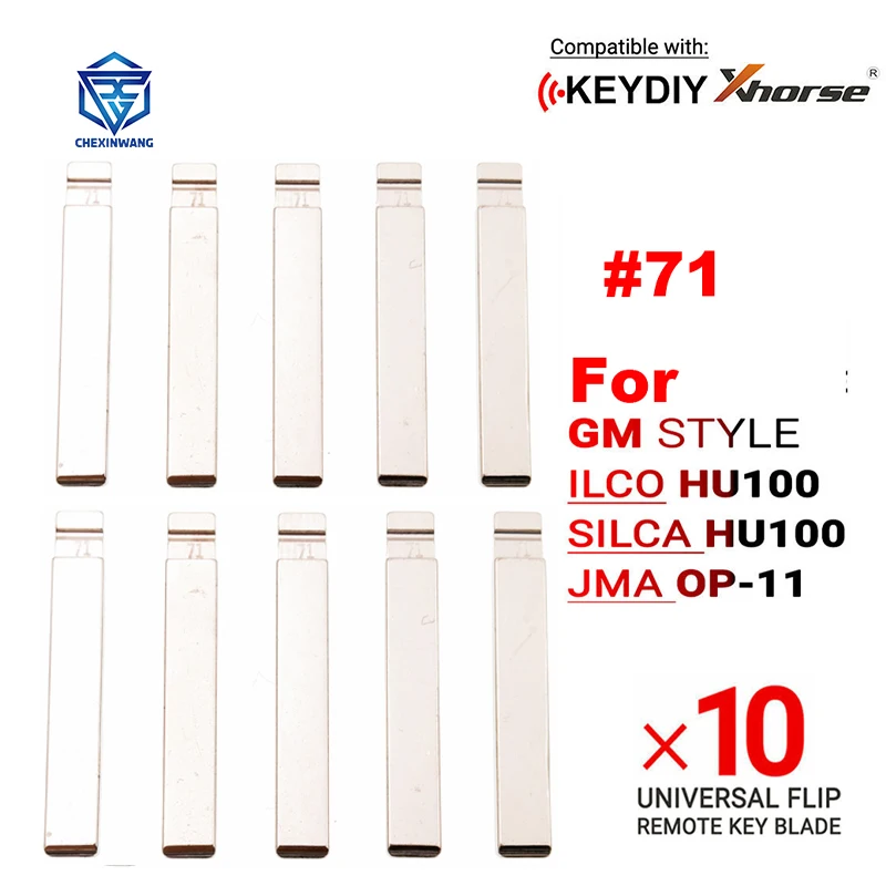 

10 PCS/Lot Original #71 Blank Uncut Flip Remote Key Blade GM Type HU100 OP-11 For Opel For Cruze For Buick NO. 71 LISHI HU100