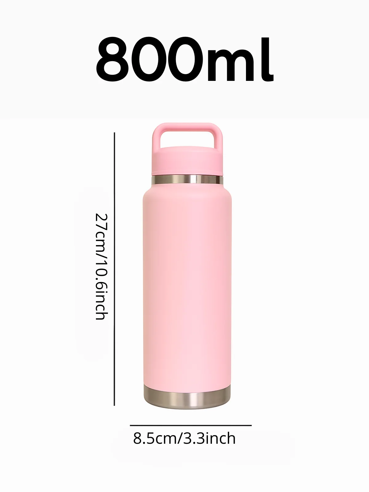 زجاجة حرارية من الفولاذ المقاوم للصدأ سعة 800 مل Fab-14 304 مع فوهة للشرب، ومقبض مريح وإغلاق مانع للتسرب، وعزل مكنسة كهربائية مزدوج الجدار، خالية من مادة Bpa، مثالية للقهوة أو الماء أو الشاي أو العصير #6