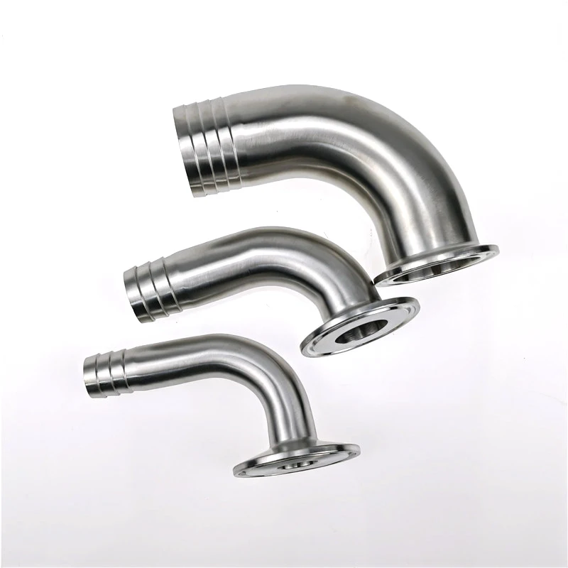 SUS304 Tri Clamp 90 Degree Elbow Sanitary Fitting Homebrew 12.7-38mm Hose Barb TC25.4 TC34 1.5 Inch Sizes Available