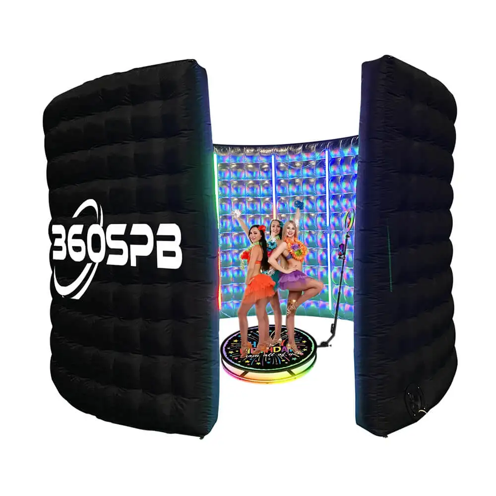 360SPB SIE7 Semicircle/Spiral Inflatable LED 360 Photo Booth Enclosure | 360 Video Booth Backdrop