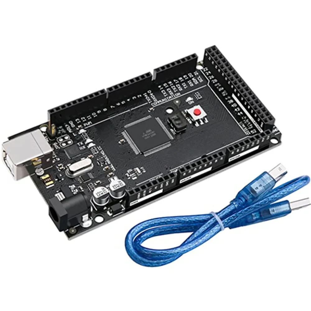 ELEGOO-Carte MEGA R3 ATmega 2560 + câble USB, compatible avec les projets Ardu37IDE, conforme RoHS, noir, bleu