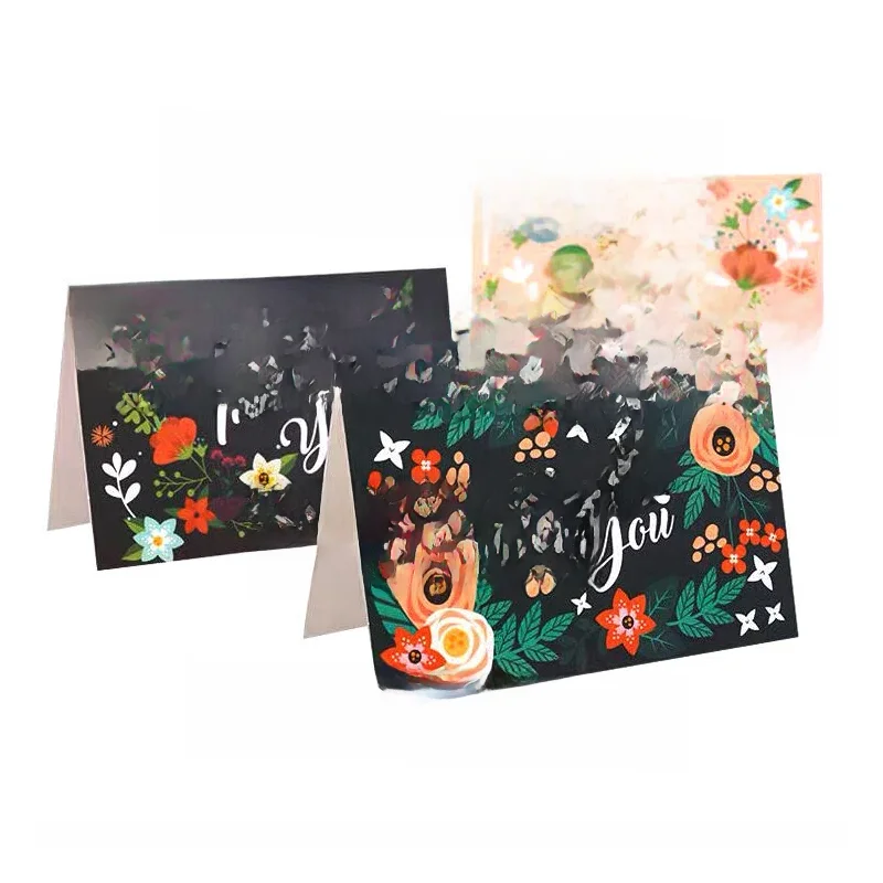 Carte de remerciement personnalisée pour entreprise, impression colorée, dorure et argenture, invitation anniversaire, mariage, fête des enseignants, forme spéciale