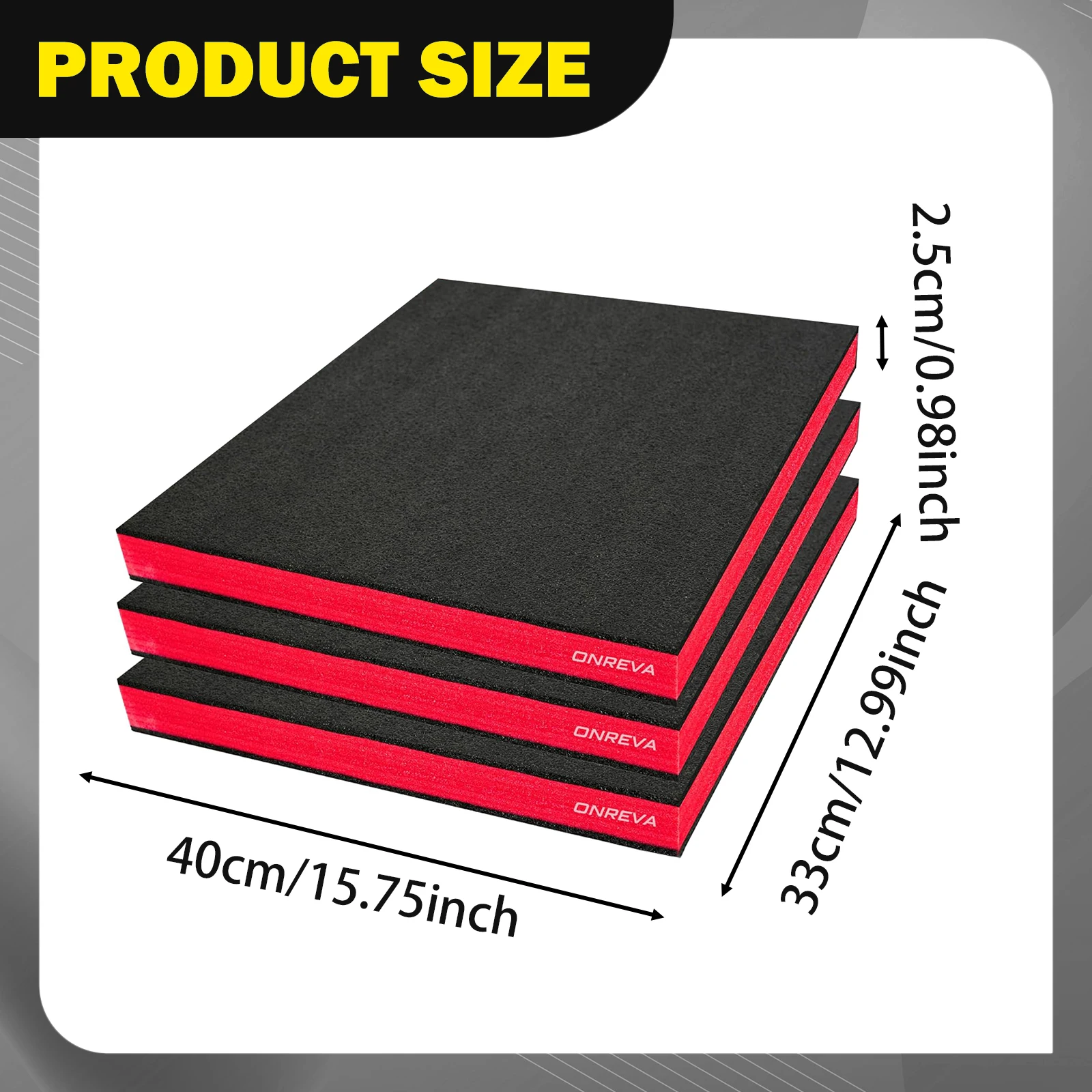 3 Stück Werkzeugkasten-Schaumstoffeinlagen, Schaumstoffplatten für Modellbau, Transport, Handwerk, Aufbewahrung, für Werkzeugkasten, Hartschalenkoffer, Tischplatte – Detail 5