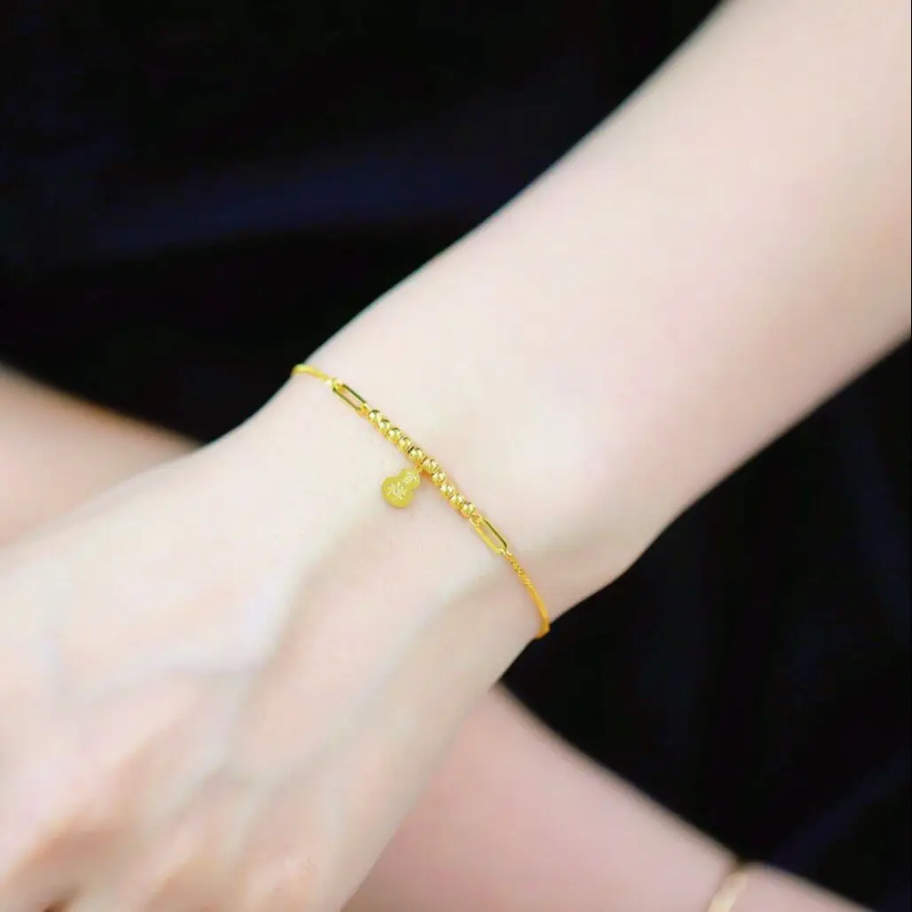 

MADALENA SARARA 18K Yellow Gold Chain Women Bracelet Three Classic Styles Trendy