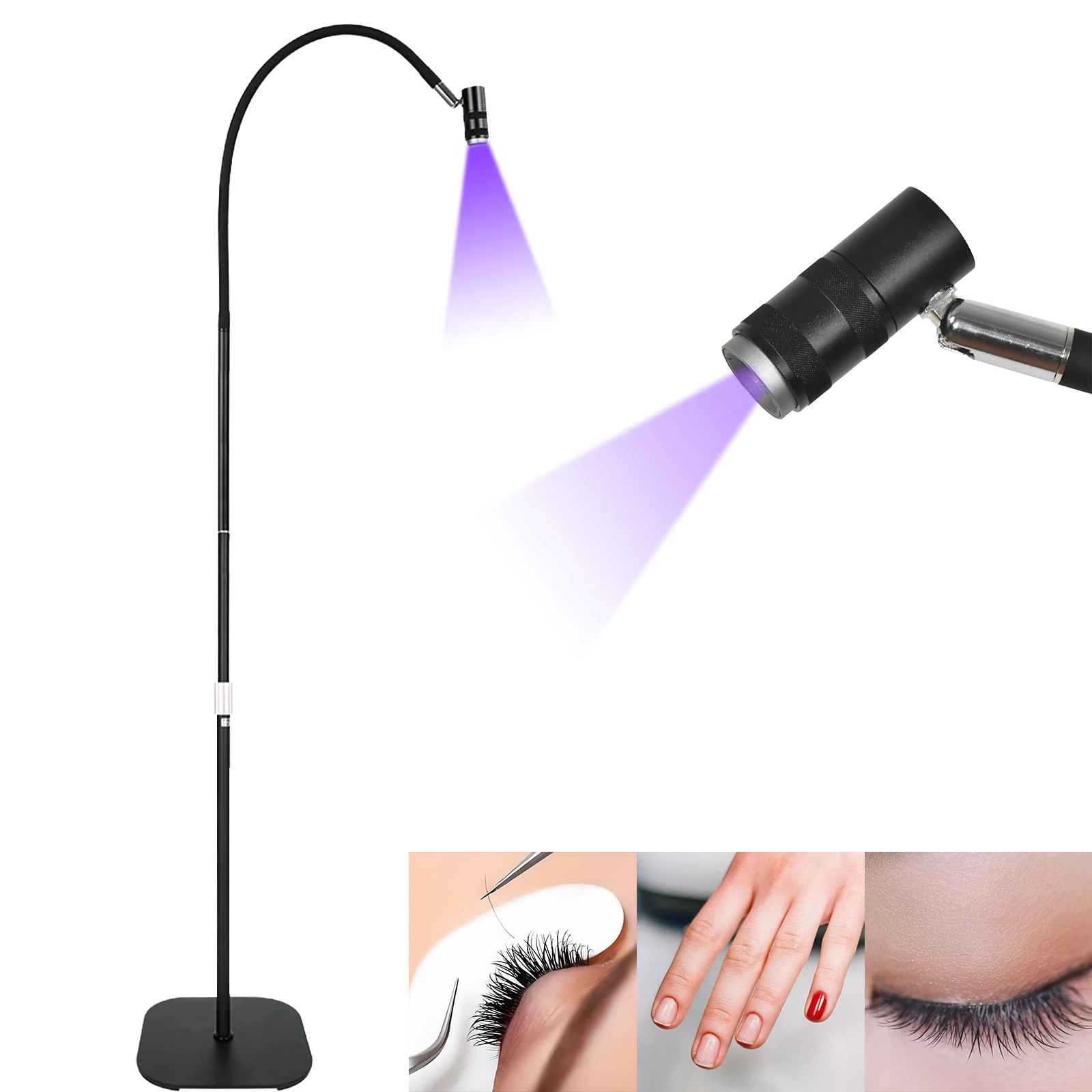 HD-AL10 UV Lash Lamp Curing UV Eyelash Glue Colloidal LED Lamp for Eyelash Extensions Eyebrows Grafting Touch Adjustable Focus