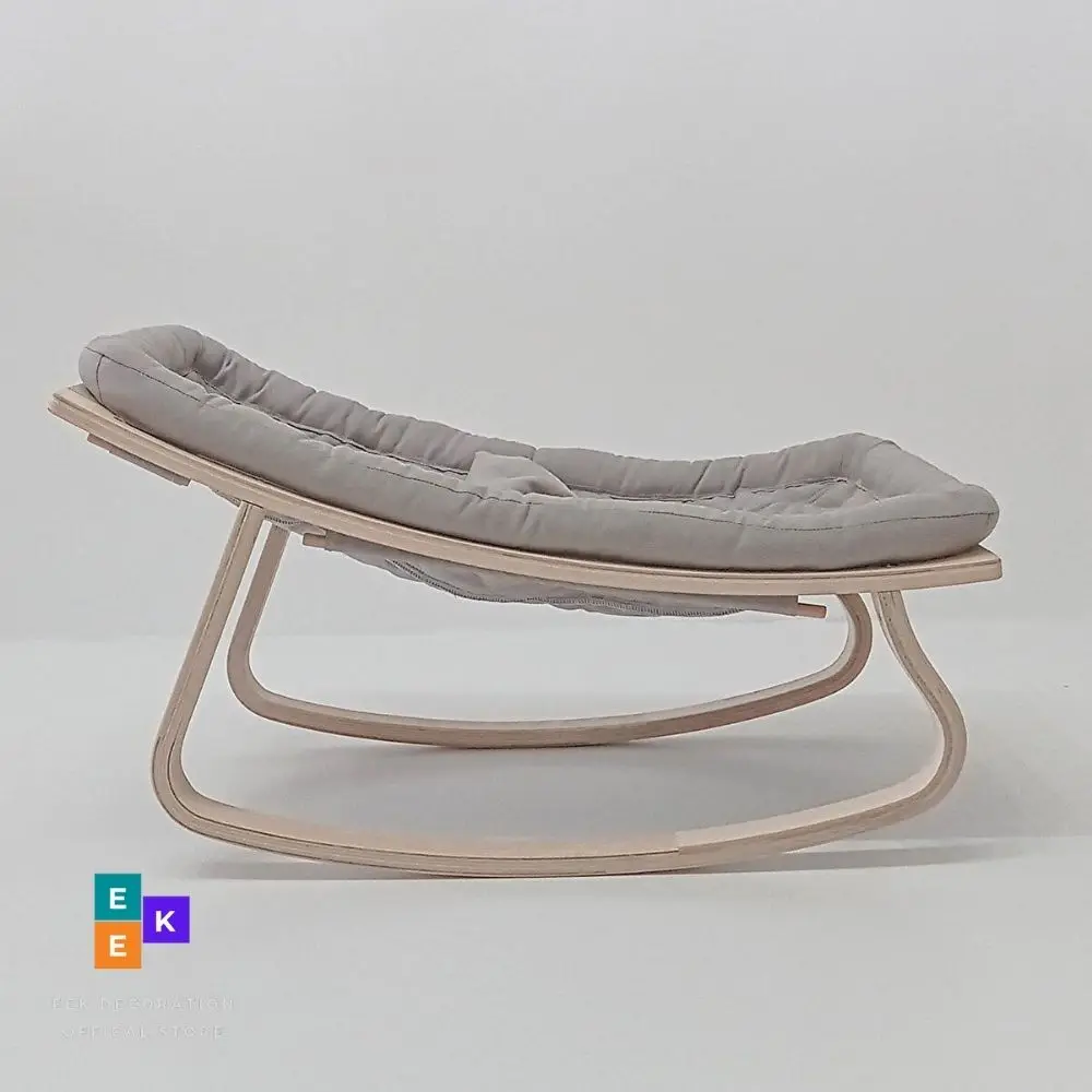 Natural Wooden Rocking Baby Sleeping Bed Baby Cradle Rocking Chair Rocker Baby 0-36 14months Swing Soothing Crib Newborn Nursery