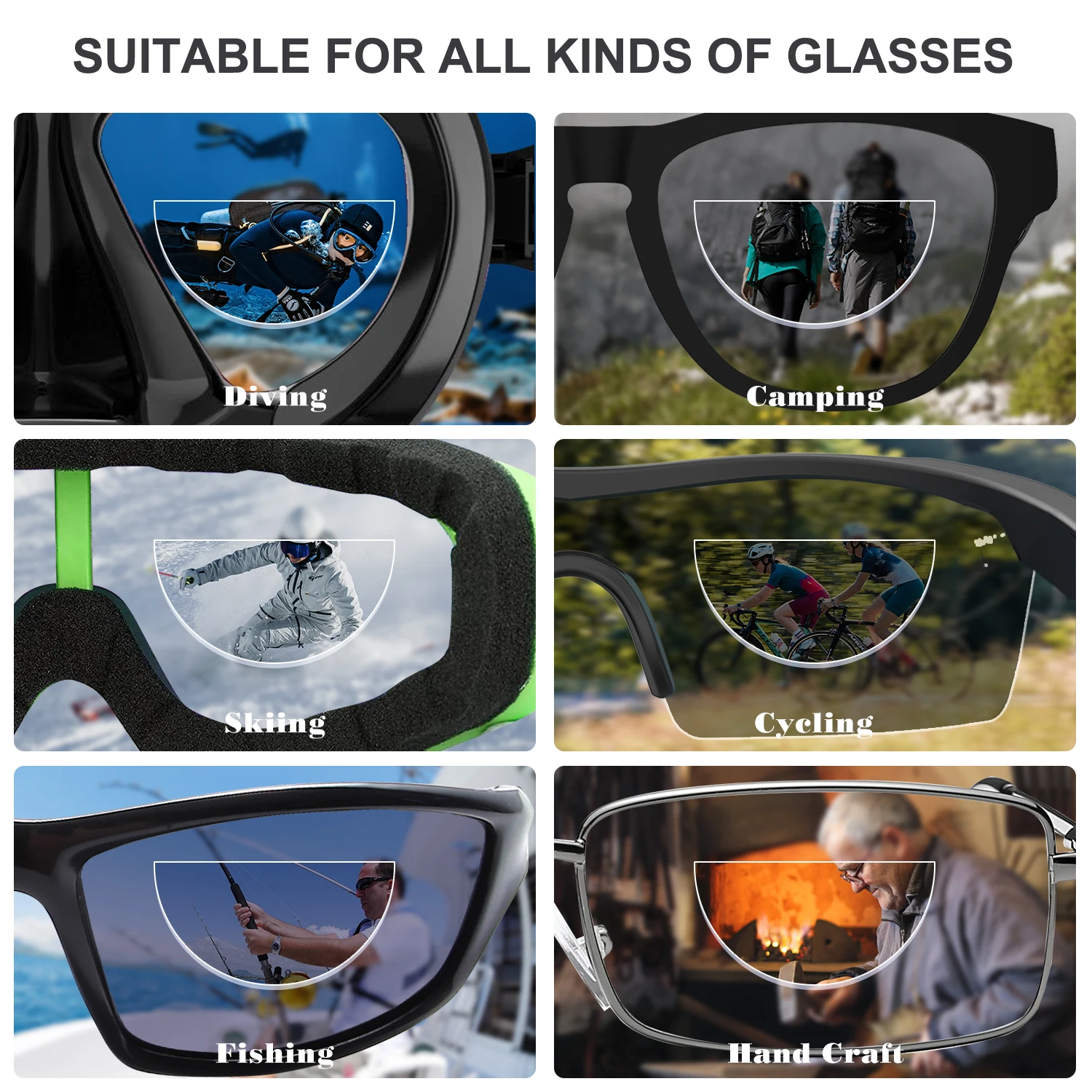 OKH Liquid Silicone Bifocal Reading Lens 2 Pcs Stick-on Presbyopic Lenses Magnification Reusable Bifocal Reading Lenses Readers