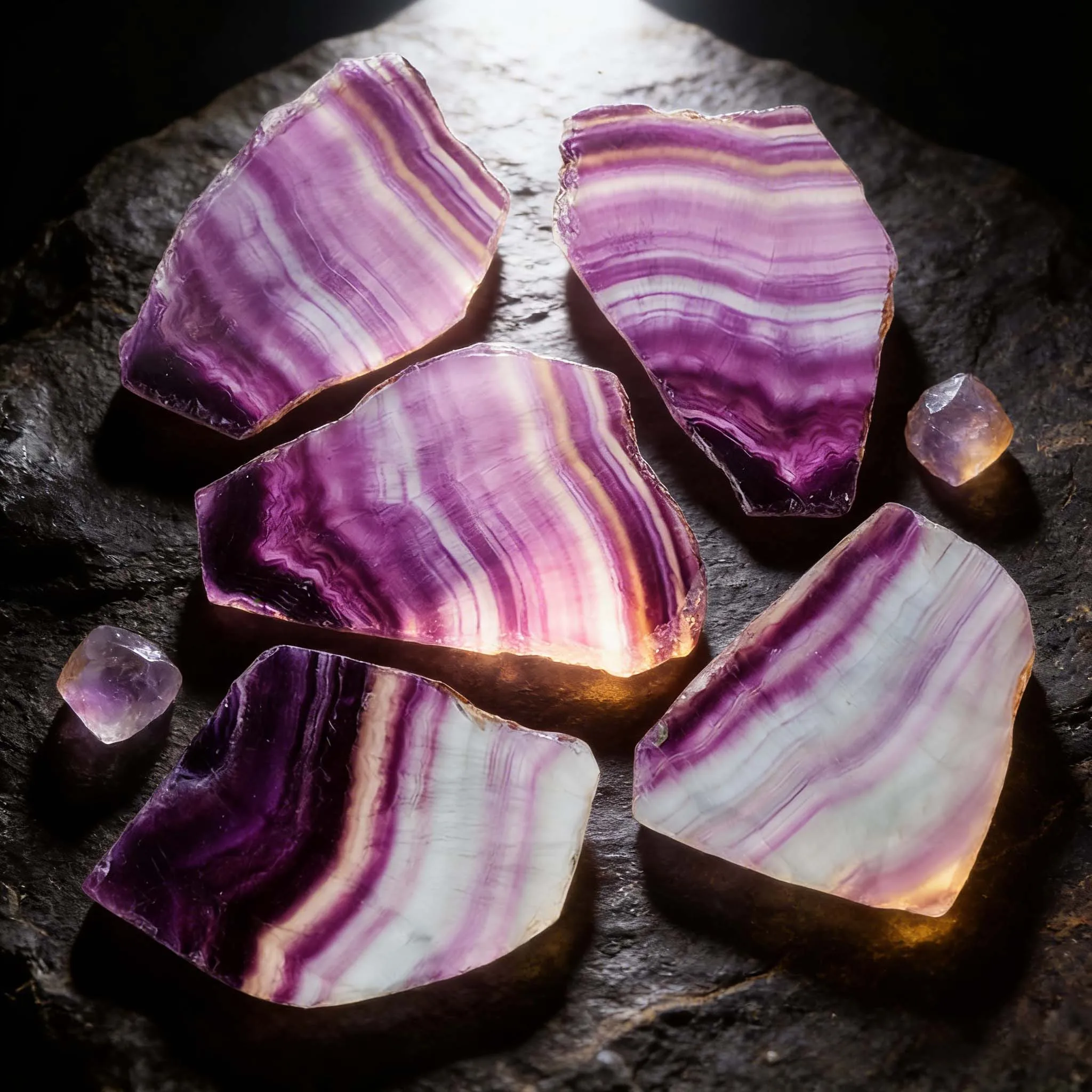 Raw Rainbow Fluorite Ore Slice Iris Mirror-Like Unique Hand-Cut Unmodified High-End Art Decor