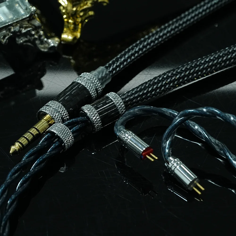 XINHS X36 4코어 다크 그린 7N OCC+ 은도금 하이브리드 헤드폰 업그레이드 케이블 0.78mm 2핀/HD650/IE900/MMCX