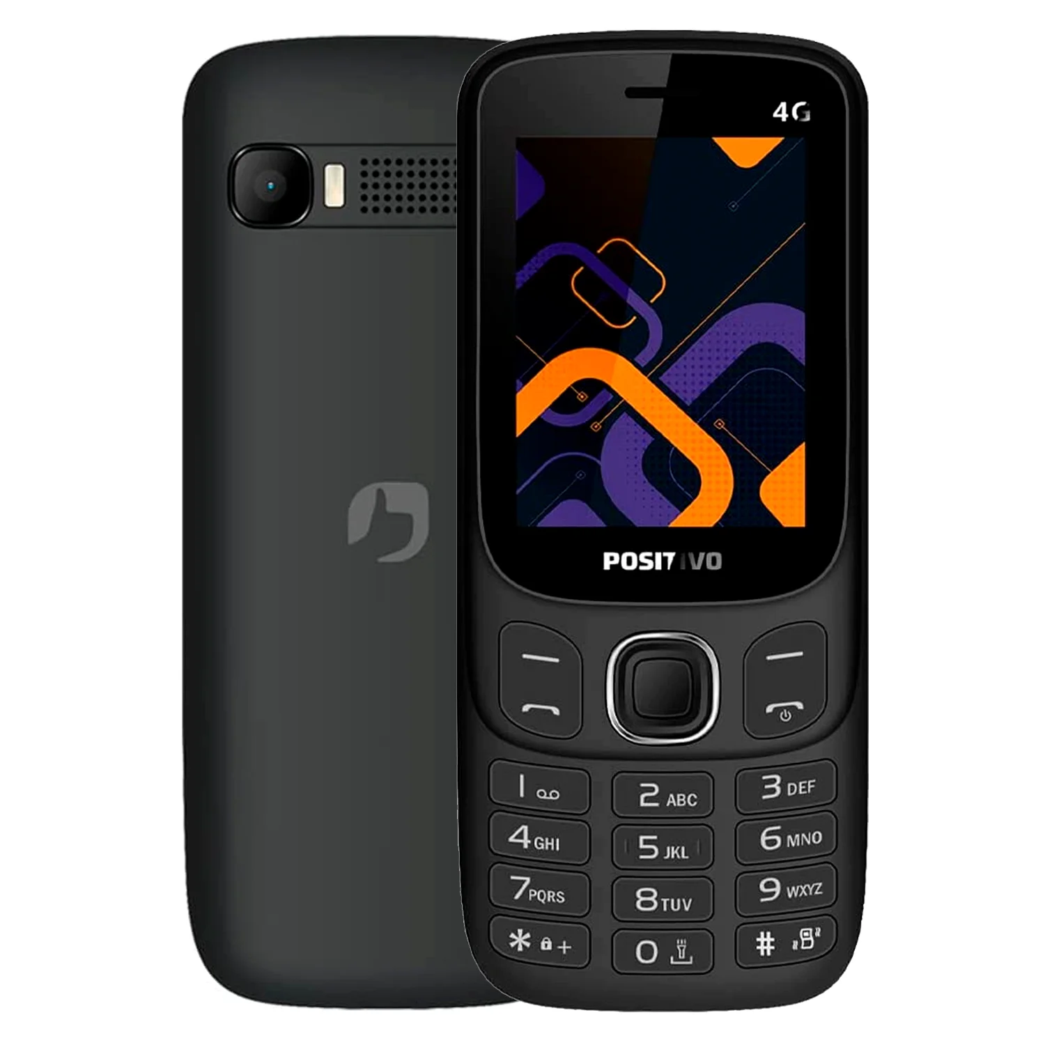 Positive Mobile Phone P41 Feature Phone Dual Chip 4G 2.4 Screen with FM Radio Mobile Phone For Elderly Simple-Black