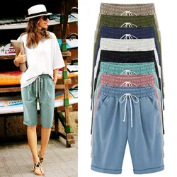 Summer Casual Shorts Sports Stretchy Women's Straight Leg Breathable Five-Point Sweatshorts Female Loose Outer Wear Pants