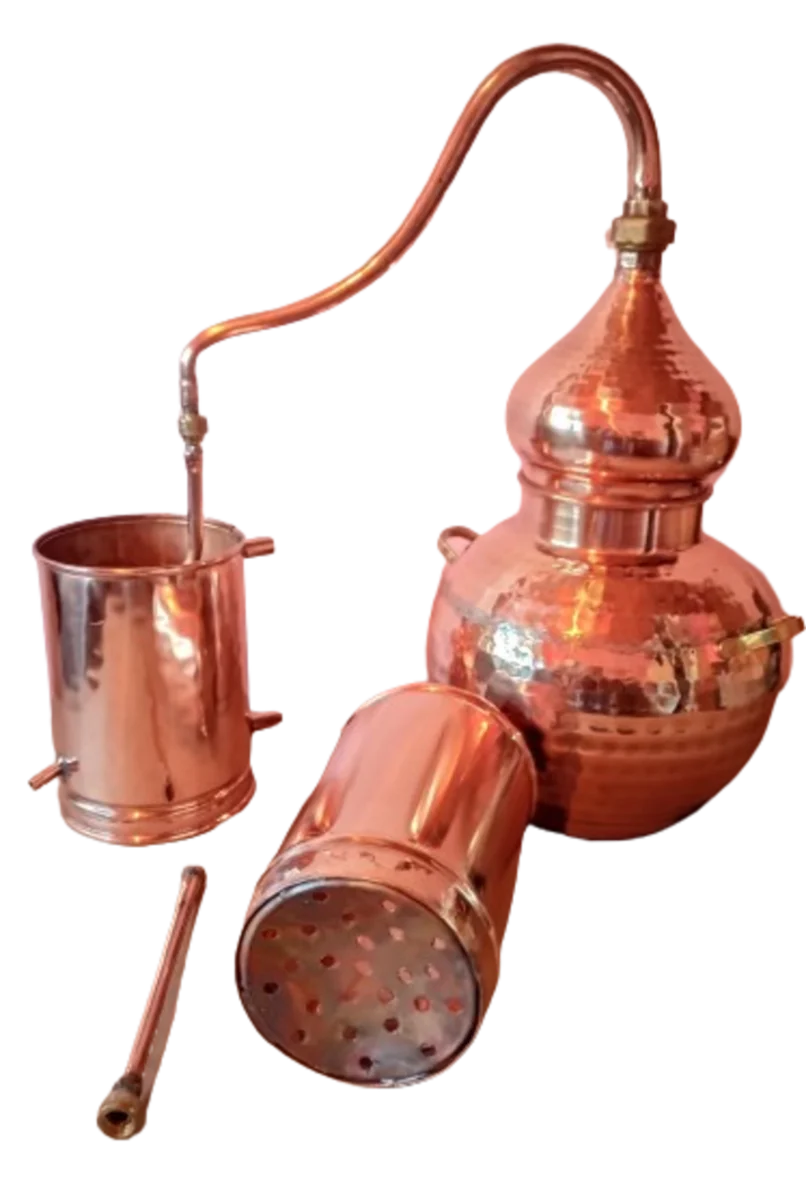 ALKIMISTA 30 Litres Alembic Column 30L Aromatic Plant Distiller in Copper Craftsmen Home Making Spirits Spirits Spirits Liquor Cosmetic Water Extract Essential Oils and Hydrolates