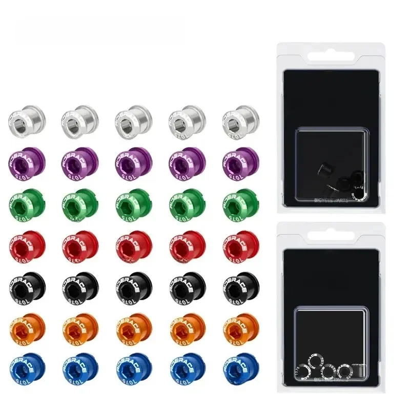 AliExpress riderace RIDERACE 5 PCS Double/Single Bicycle Chainring Bolts CNC Aluminum Alloy 7075 M8 6.5mm 8.5mm Road MTB Bike Crankset Bolt&Nut Set