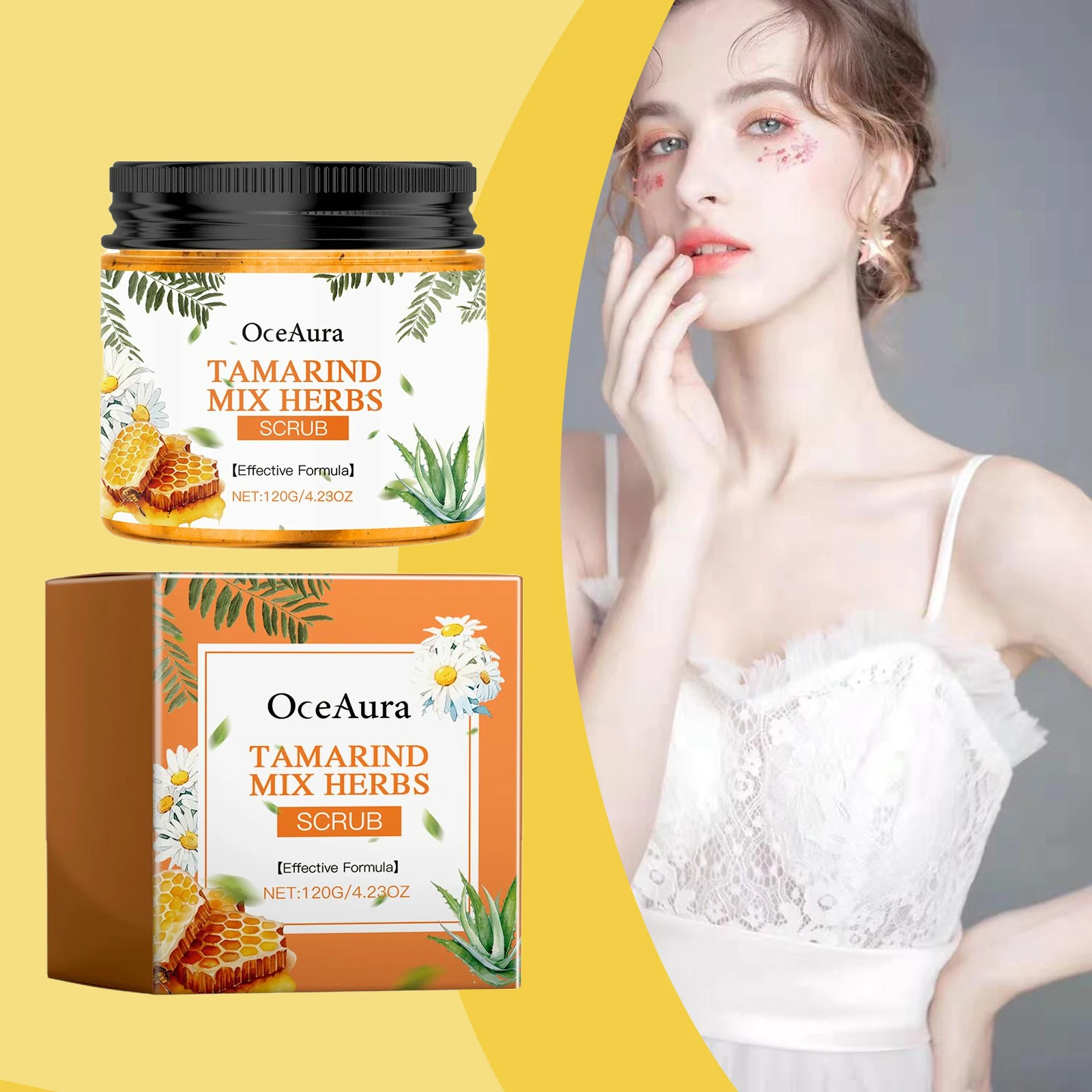 

Oceaura 120g Body Scrub Tamarind Mix Herbs Moisturize Cleanse Dirt Nourish Entire Skin Lasting Scent Body Exfoliating Scrub