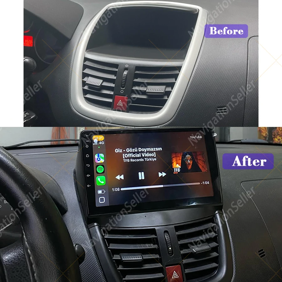 

Wireless CarPlay Autoradio For Peugeot 207 207CC 2006 - 2015 Android Auto Radio Touch Screen Multimedia Gps Navigation DSP RDS
