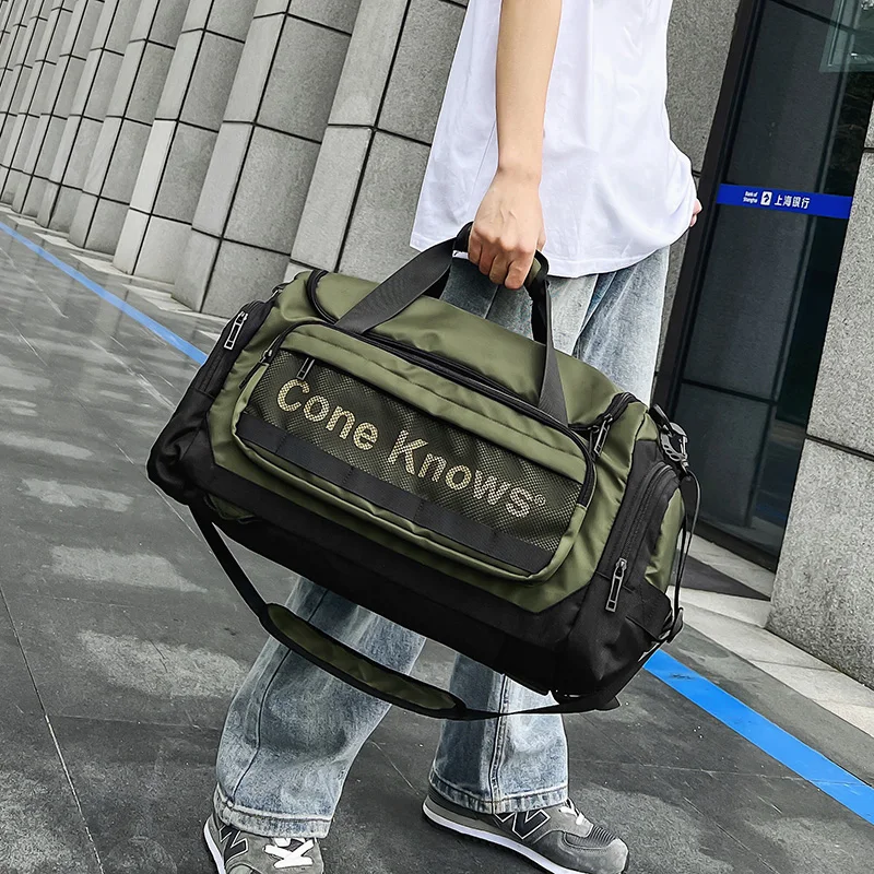 Large Capacity Nylon Military Duffel Backpack Travel Bag with Shoe Compartment Water Resistant Gym Bag for Outdoor Hiking and Ca