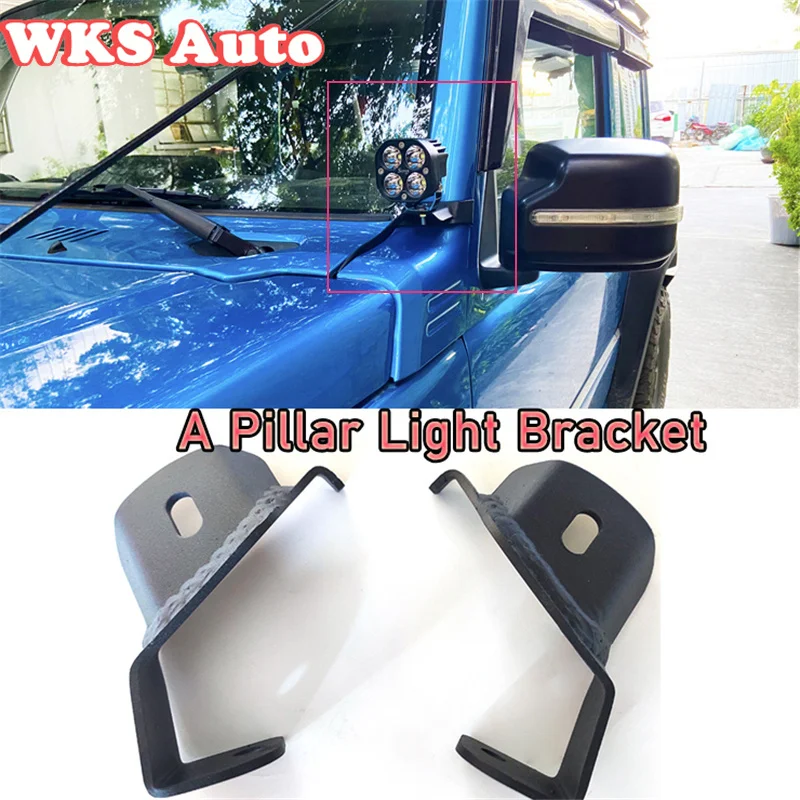 2pcs Driving Light Front Cowl A Pillar Work Light Mounting Bracket for 2019-2023 Suzuki Jimny Jb74 Jb64 4x4 Accessories Offroad