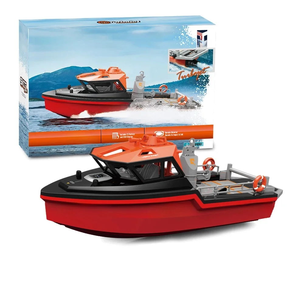TX694 RC-Boot 2.4G 1/32 Leistungsstarker Bürstenloser Motor Langstrecken-Funkfernsteuerung Elektrisches Rettungsboot Modell Spielzeug für Erwachsene