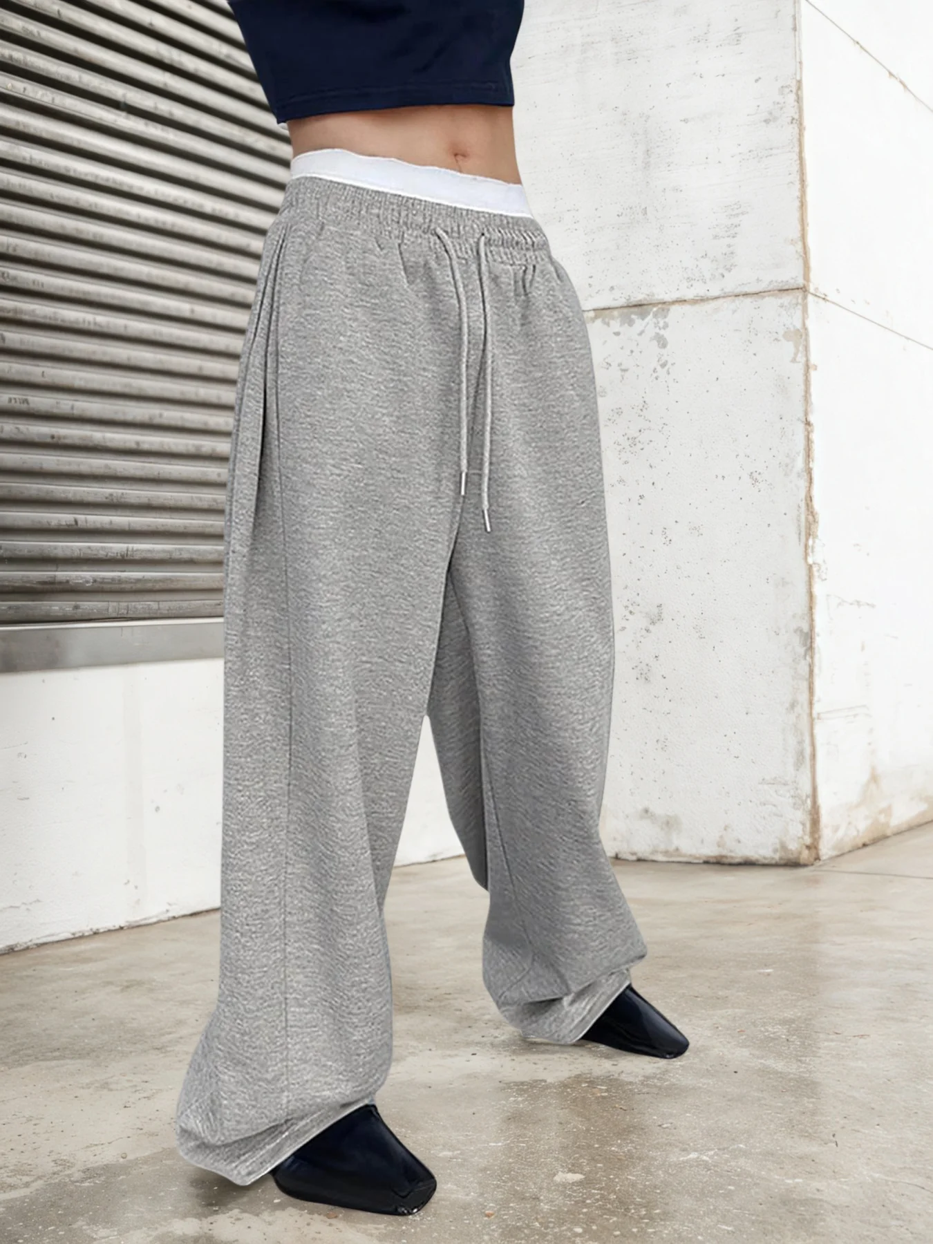 

Мужские мешковатые брюки с широкими штанинами и завязками на талии, свободные спортивные штаны с карманами