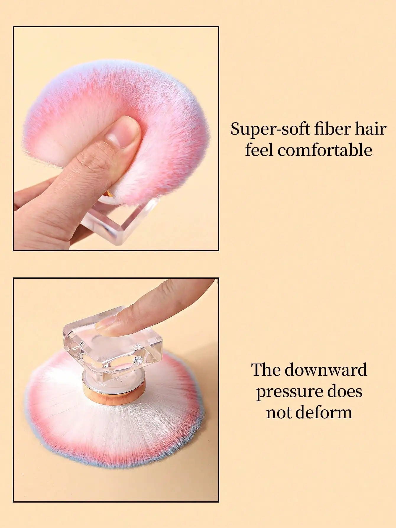 1 szt. Różowy Gradientowy Pędzelek do Zbierania Pyłu z Paznokci z Główką w Kształcie Grzybka z Pudełkiem z Tworzywa PP, Pędzel do Czyszczenia, Łatwe Przechowywanie, Pędzel do Makijażu do Zdobienia Paznokci