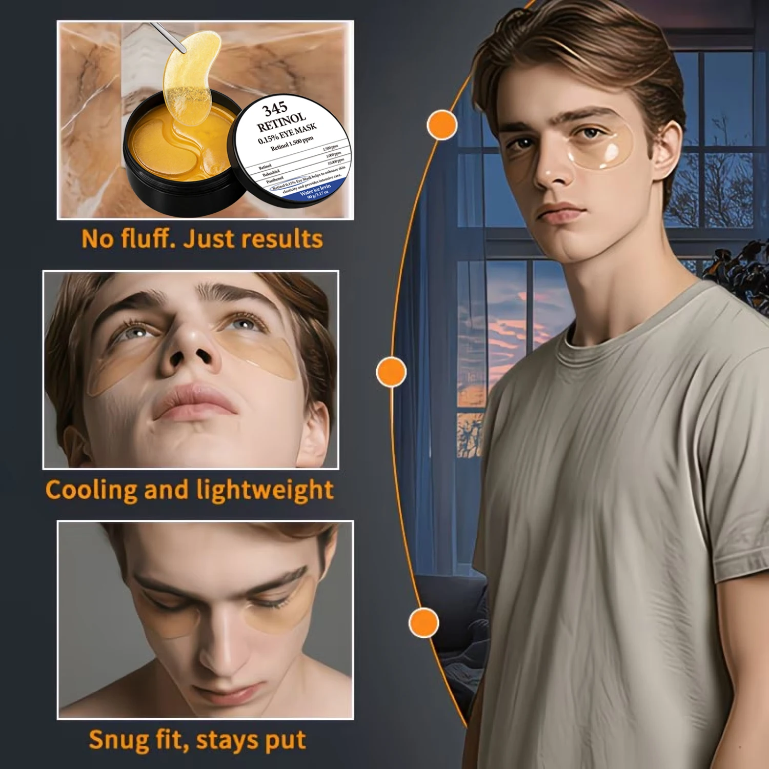 Retinol Eye Mask With Panthenol & Bakuchiol Moisturize Dry Eye Skin Tender Eye Area Gentle Daily Eye Care Mask 90g