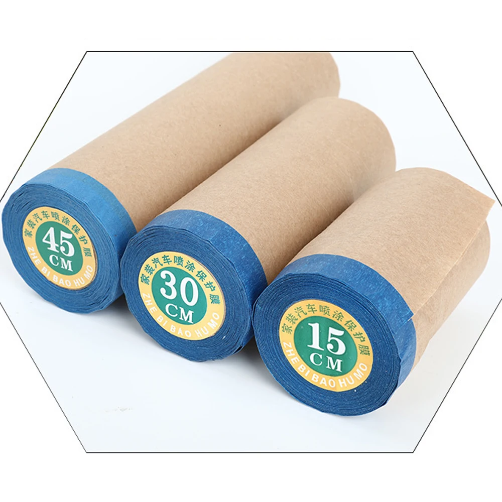 3 Rolls Paper Masking Film Pre-Taped Painting Cover Sheets Drop Cloth Car Paint Living Room Decoration Furniture Dustproof Film