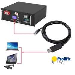 Taico Lithium Iron Battery RS232 Serial PC Communication Cable Prolific PL2303GT USB RS232 to RJ11 6P6C Serial Cable