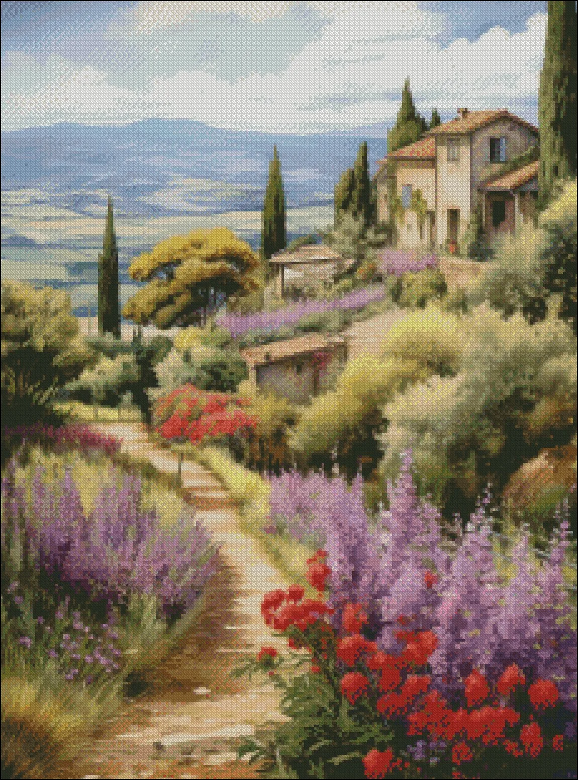 Embroidery Counted Cross Stitch Kits Needlework - Crafts 14 ct DMC Color DIY Arts Handmade Decor - Serenity of Tuscany