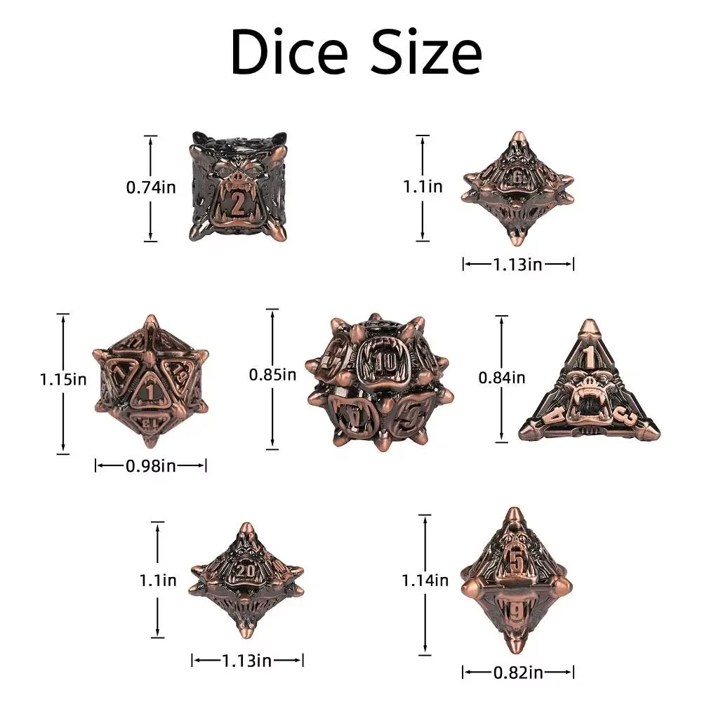 DND Metal Dice Set para DND RPG Dice, D4, D6, D8, D10, D12, D20, DND Role Playing Games, Dados poliédricos para Dungeons and Dragons Board Game