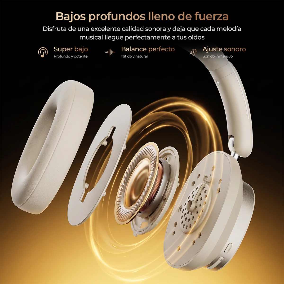 Auriculares Bluetooth 5.4 Inalámbricos de Diadema Plegables con Graves Profundos, Micrófono y 10 Horas de Batería