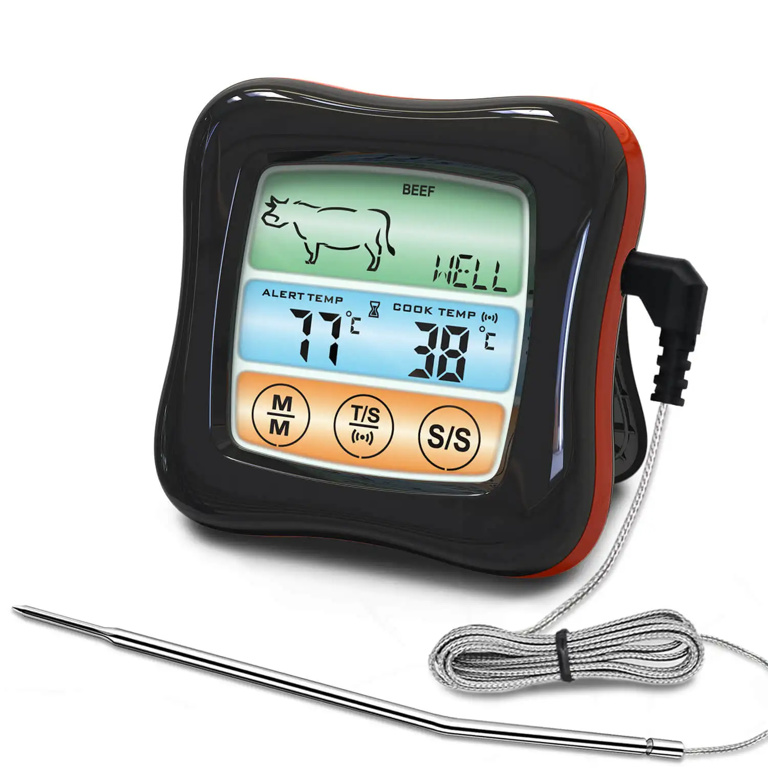 

2022 Upgraded Touchscreen LCD Large Display Instant Read Food Thermometer with Backlight, Oven Meat Thermometer