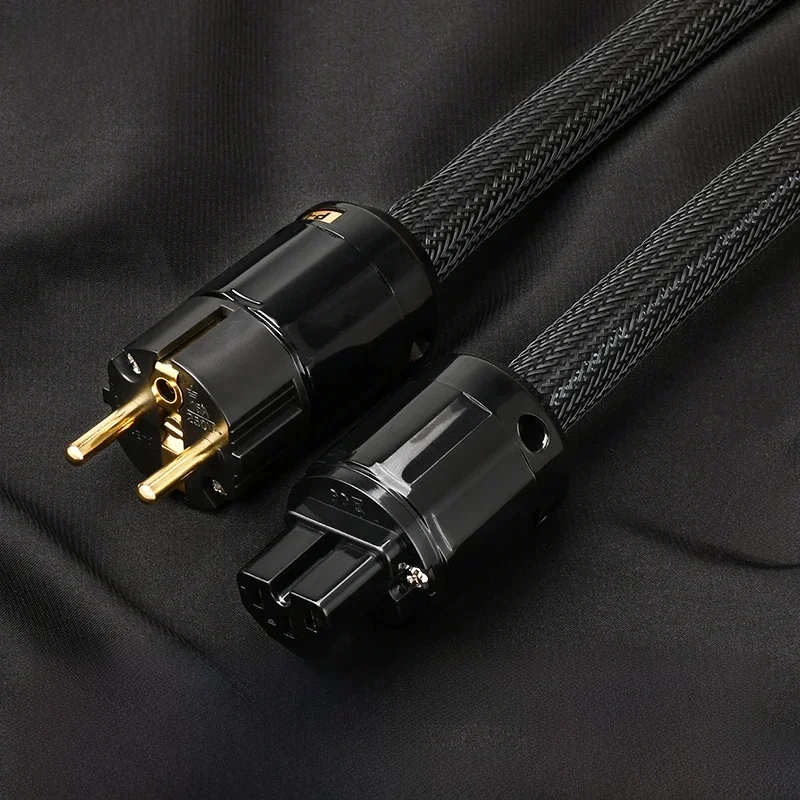 ATAUDIO HiFi EU Power Audiokabel Hoge kwaliteit 6N OFC Dubbel afgeschermd met vergulde stekker Wisselstroomkabel voor luidsprekerversterker - afbeelding 2